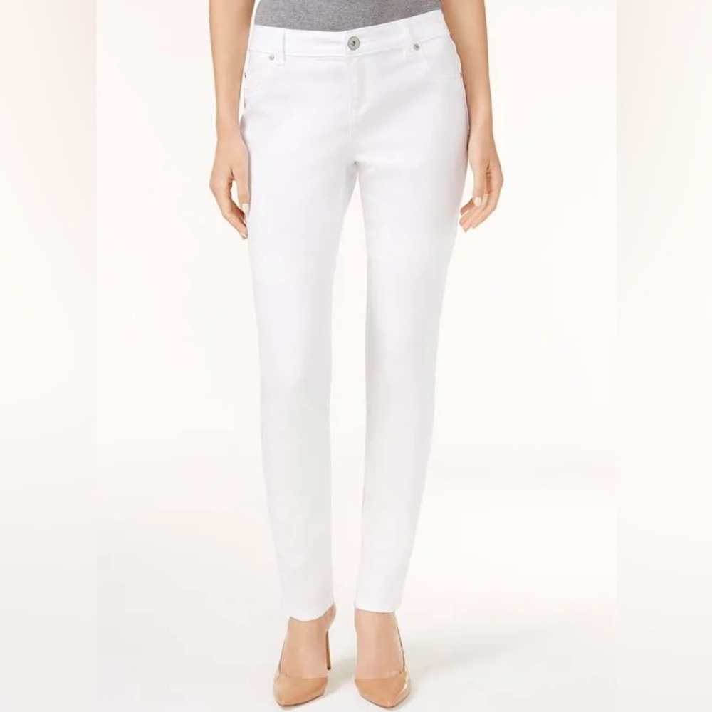INC Women's White‎ Jeans Size 8 Skinny Straight Curvy Fit